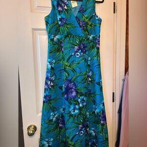 Coldwater creek Floral Sleeveless Dress - Blue and Green 8